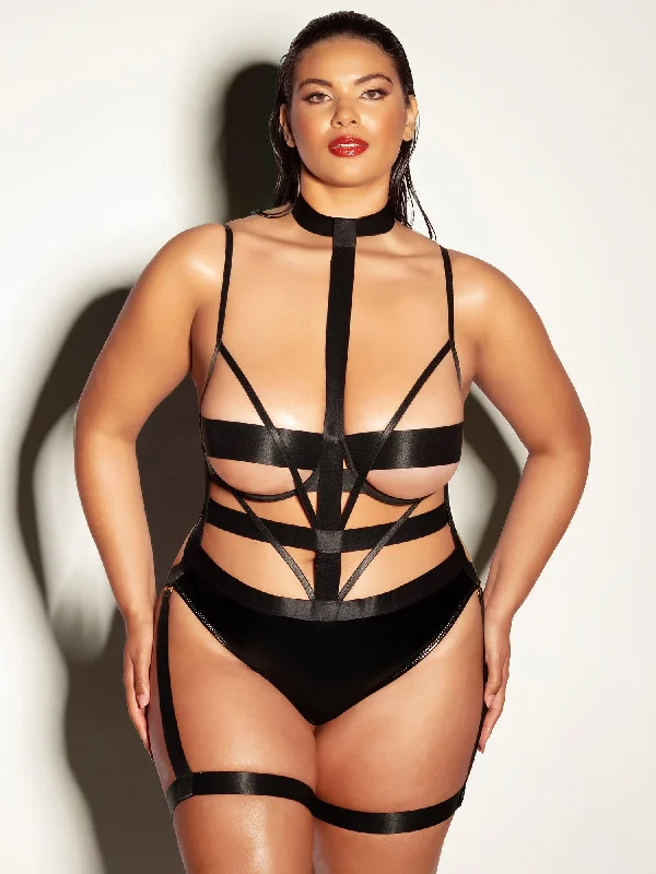 Sexy lingerie for under any dress-Fetish Curvy Lethal Peek-A-Boo Teddy