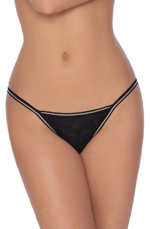 Comfortable lingerie sets for lounging at home-Roza Fiona Thong Black