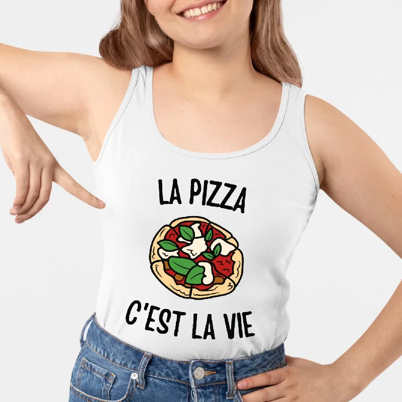 neon tanks rave outfits-Débardeur Femme La pizza c'est la vie
