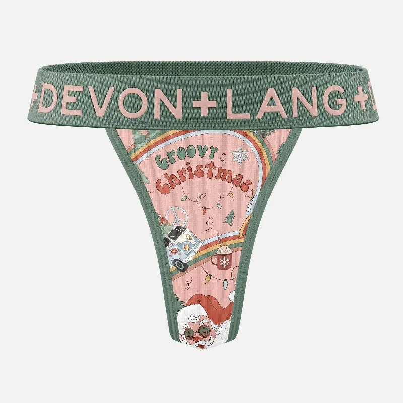 Women's panties with extra shaping-Bria V-Thong - Hippie Santa