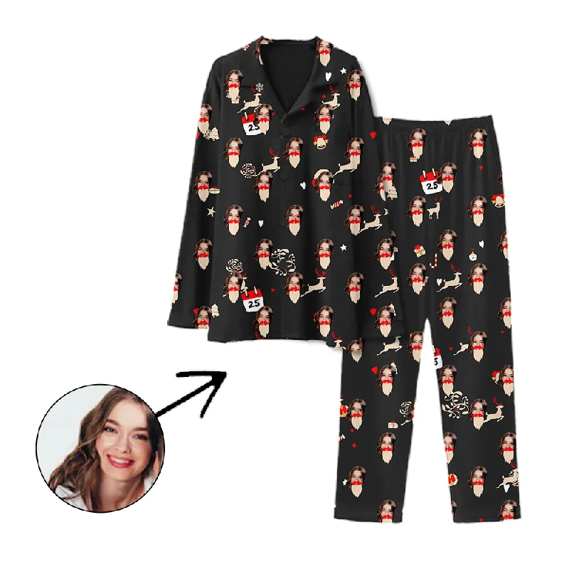 Fashionable matching mother and kid same suit for fun days-Personalised Pyjamas Reindeer And Candy