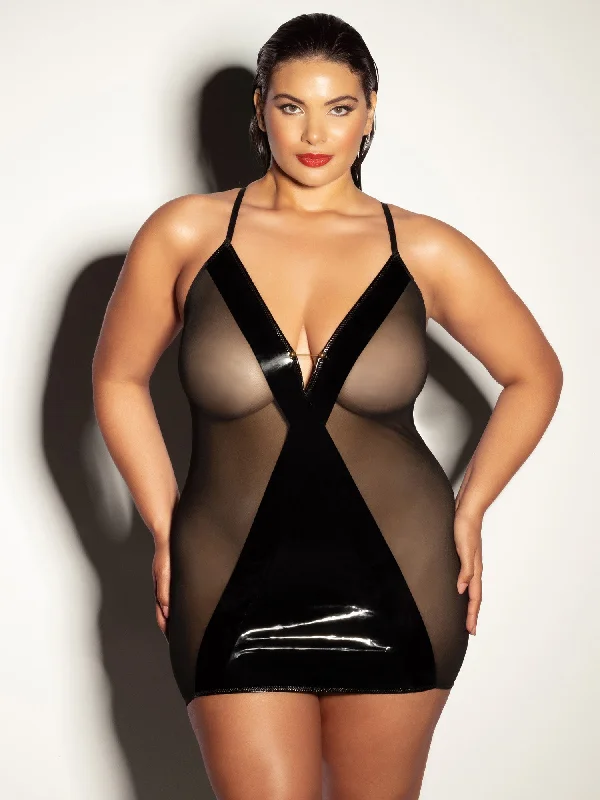 Women's sexy nightwear with sultry fabric for intimacy-Fetish Curvy Finesse Sheer Babydoll Dress Women's sexy nightwear with sultry fabric for intimacy-Fetish Curvy Finesse Sheer Babydoll Dress