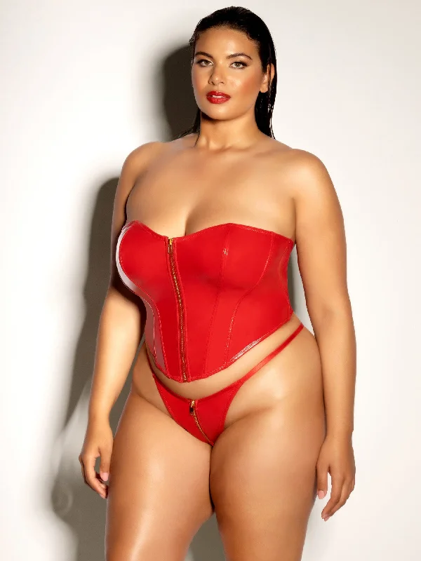 Sexy lingerie for elegant seduction-Fetish Curvy Rider Bustier Bra Set