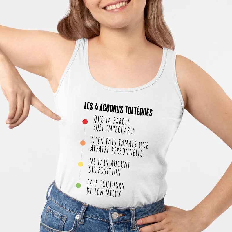 tie-dye tanks summer 2024-Débardeur Femme Les 4 accords toltèques