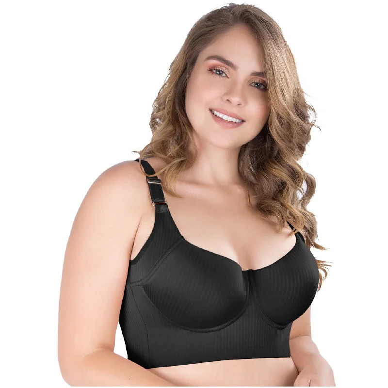 Bras for support after breast augmentation-Full Cup Side Control Mid Back Bra