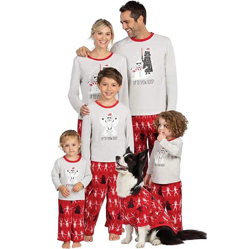 Mother and kid same suit for birthday parties-Festive Star Wars Christmas Pajamas Set