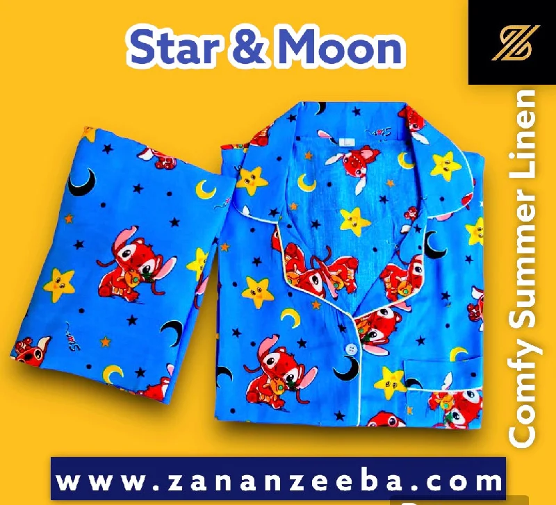 Comfortable matching mother and kid same suit for home lounging-Star & Moon