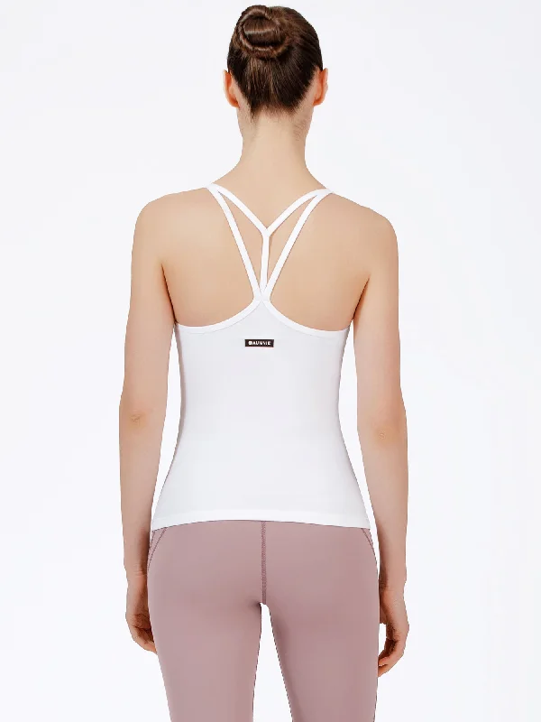 non-wire camisoles for comfort-ROCKET TANK, WHITE