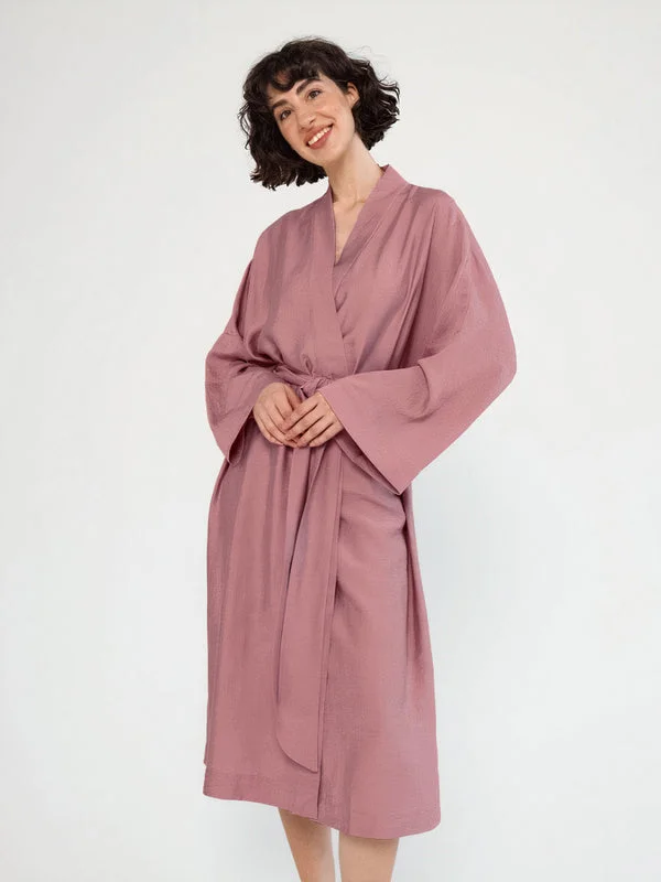 Stylish women's robes for a chic look-Robe de Chambre Femme Manches 3/4 "Rose"
