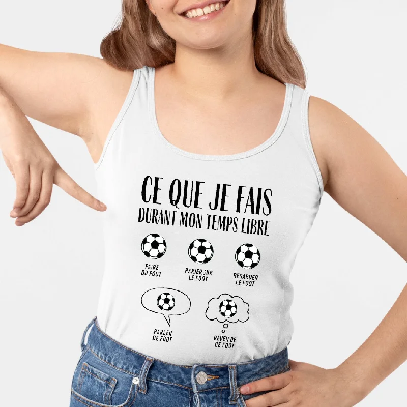 vacation camisoles sarong pairing-Débardeur Femme Ce que je fais durant mon temps libre Foot vacation camisoles sarong pairing-Débardeur Femme Ce que je fais durant mon temps libre Foot