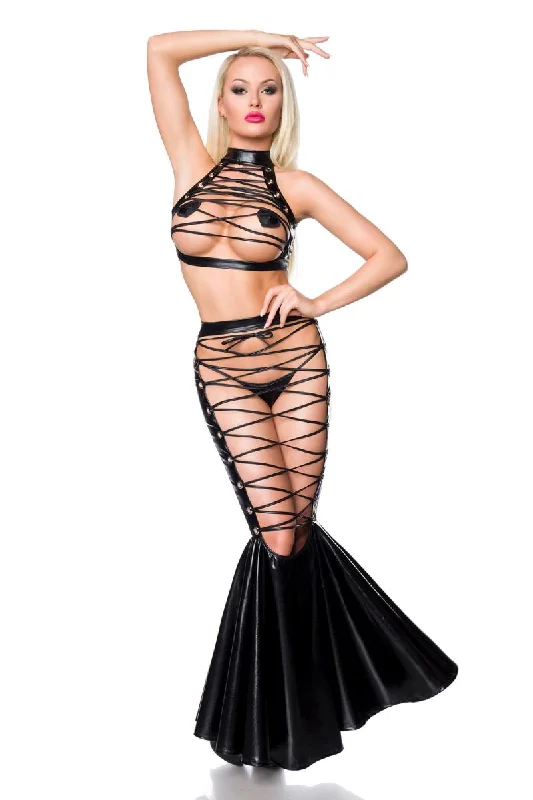 Sexy dress for flattering silhouette-Saresia Wetlook Set