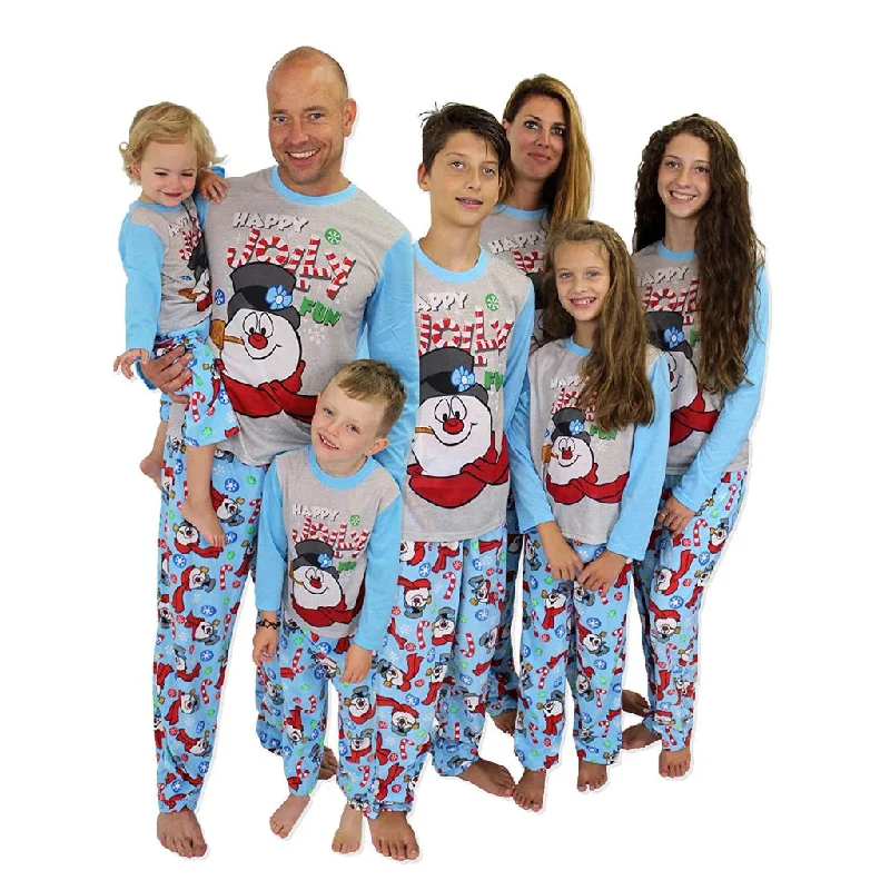 Mother and kid same suit for casual family get-togethers-Festive Snowman Christmas Matching Family Pajamas