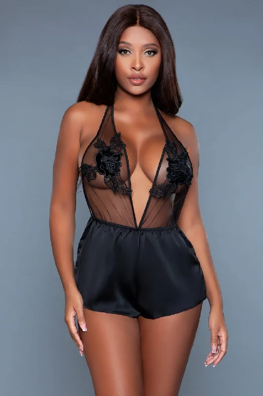 Elegant women's sexy nightwear with chic design-Geovan Lily Floral Romper