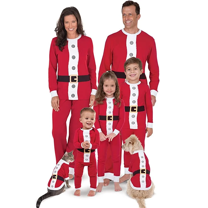 Trendy mother and kid same suit for outdoor adventures-Santa Claus Print Christmas Matching Sets