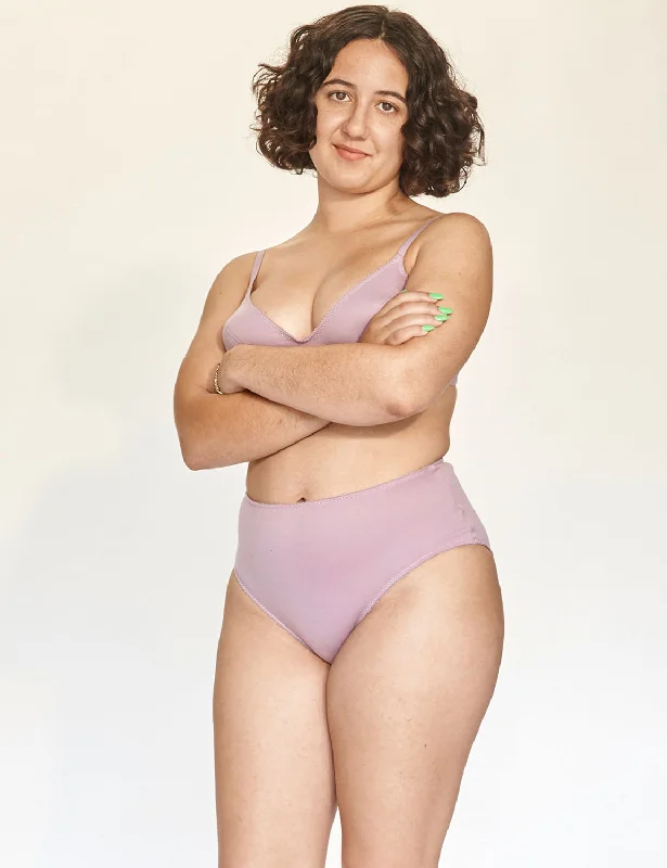 Women's panties with smooth elastic waistband-High Boy Undies - Lilac
