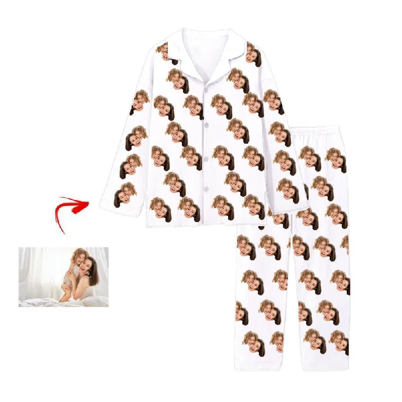 Matching mother and kid same suit for cozy family moments-Personalised Pyjamas I Love My Mom White Matching mother and kid same suit for cozy family moments-Personalised Pyjamas I Love My Mom White