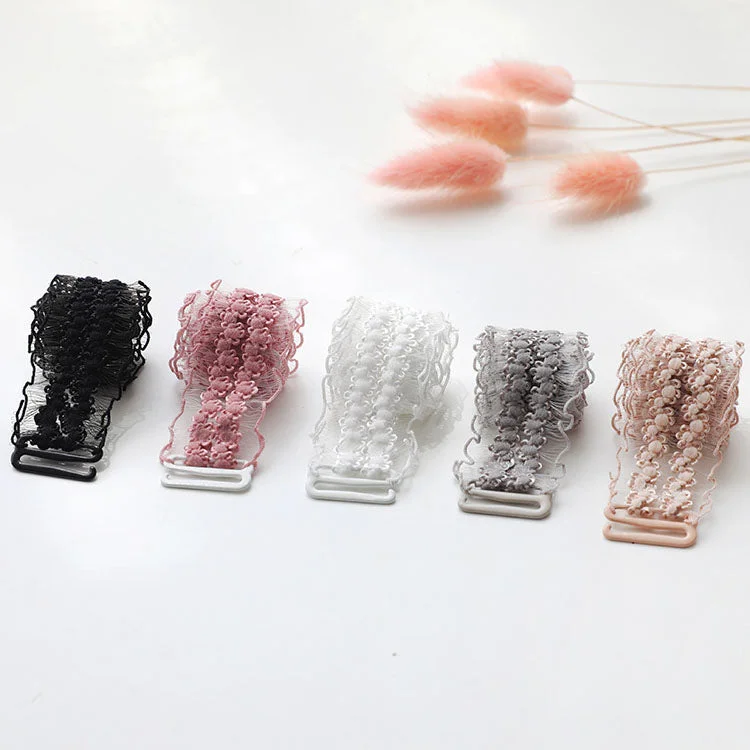 Nipple covers for comfortable and seamless fit-Sweet Lace Bra Straps 2cm Width