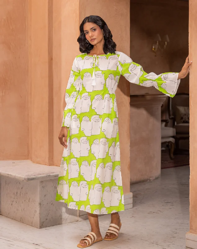 Stylish matching outfits mother and kid same suit-Chehre Amore - Soft Cotton Dress