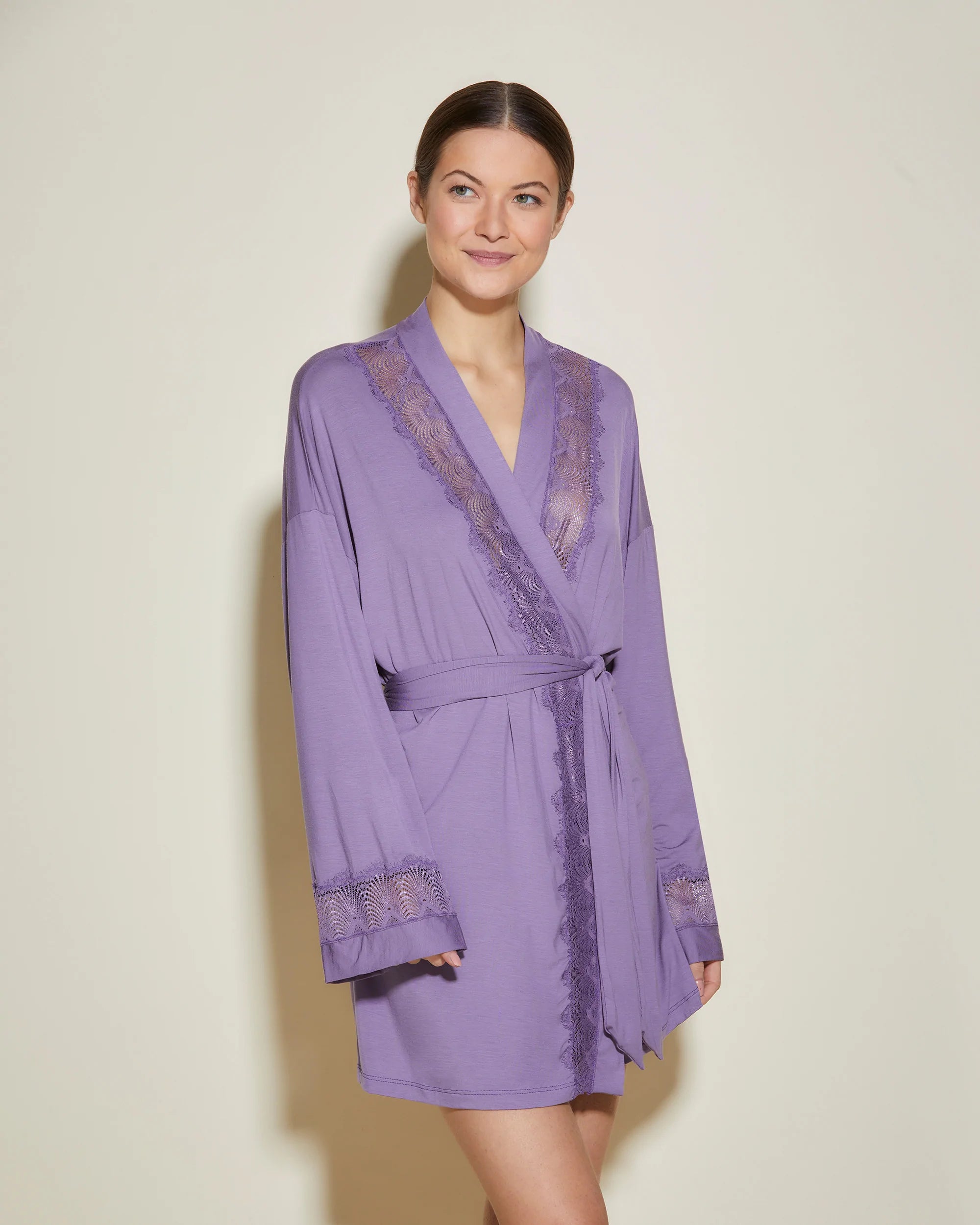 Women's robes with luxurious satin-Cosabella Allure Sleep Modal Kimono Robe