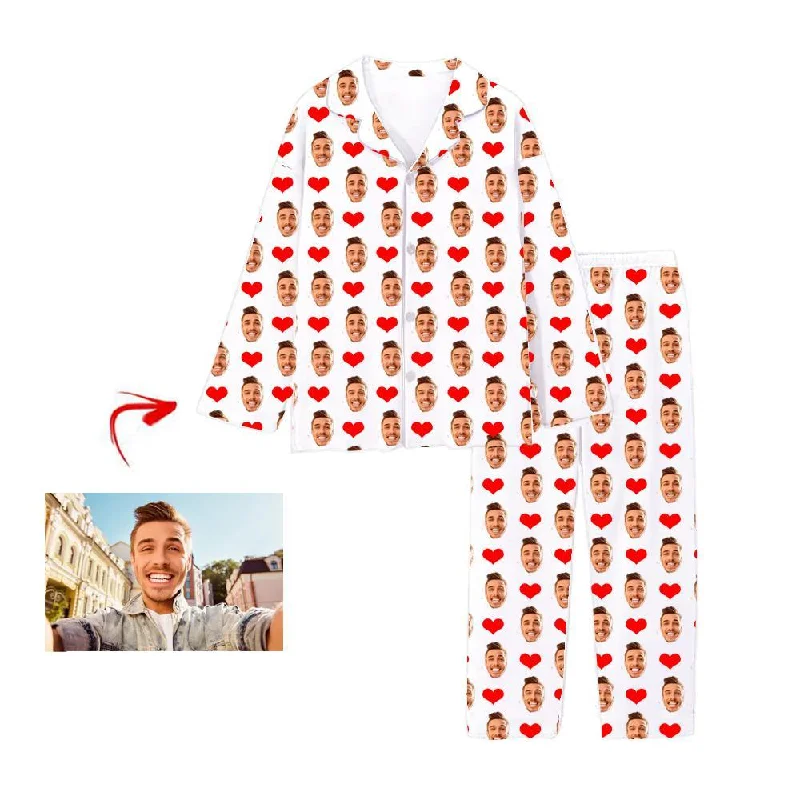 Fun matching mother and kid same suit for adventures-Personalised Pyjamas Heart I Love My Family White Fun matching mother and kid same suit for adventures-Personalised Pyjamas Heart I Love My Family White