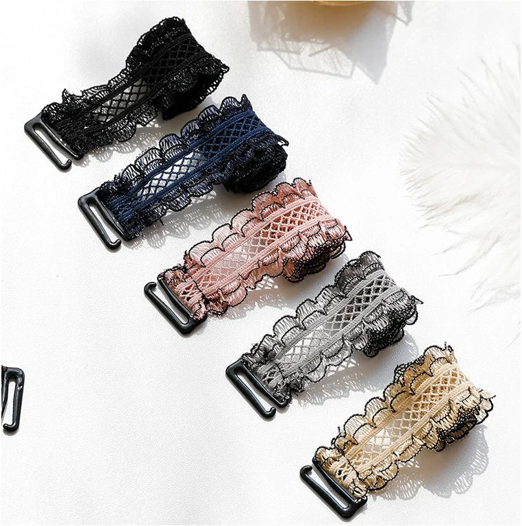 Nipple covers for no-show support under fabrics-Sweet Lace Bra Straps