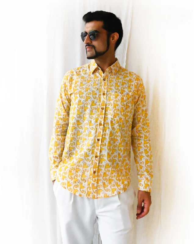 Matching mother and kid same suit with comfortable fit-Funky Monkey Cotton Men's Shirt