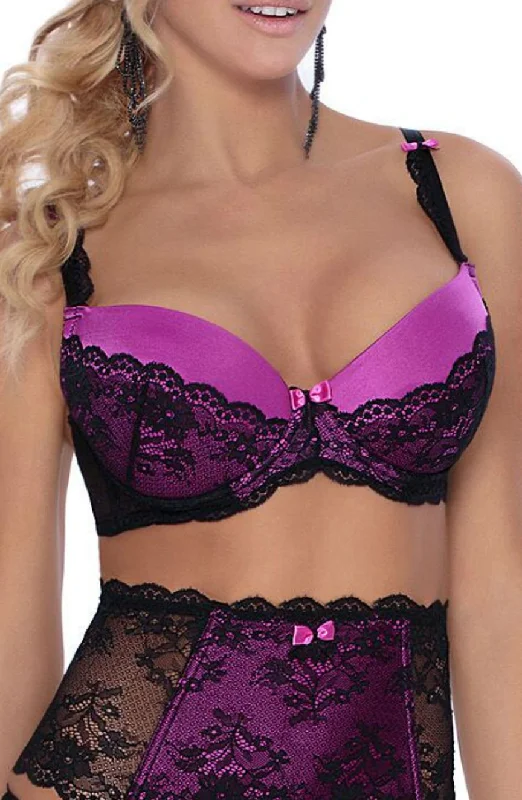Comfortable lingerie sets for lounging-Roza Fifi Push Up Bra Black