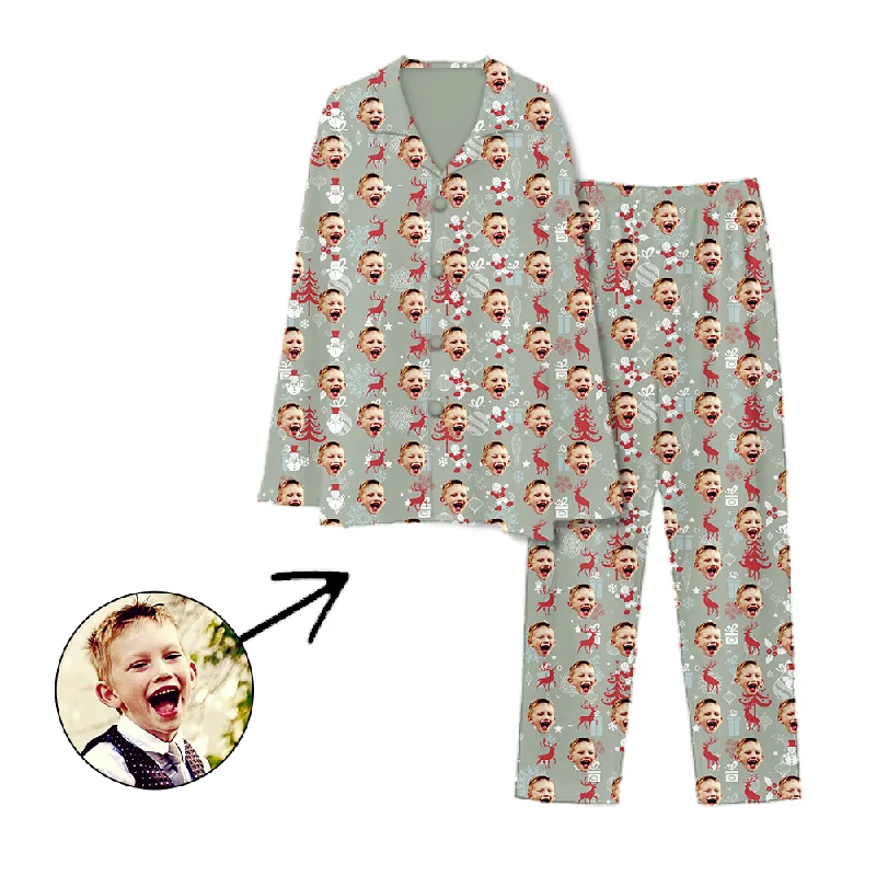 Comfortable matching mother and kid same suit for relaxation-Personalised Pyjamas Reindeer And Snowman
