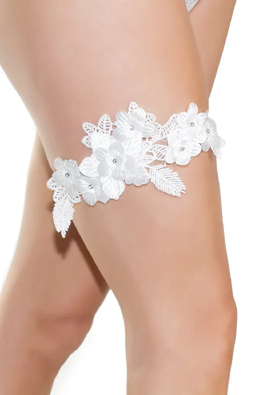 Nipple covers for avoiding nipple marks-Coquette 7208 Floral Applique Garter