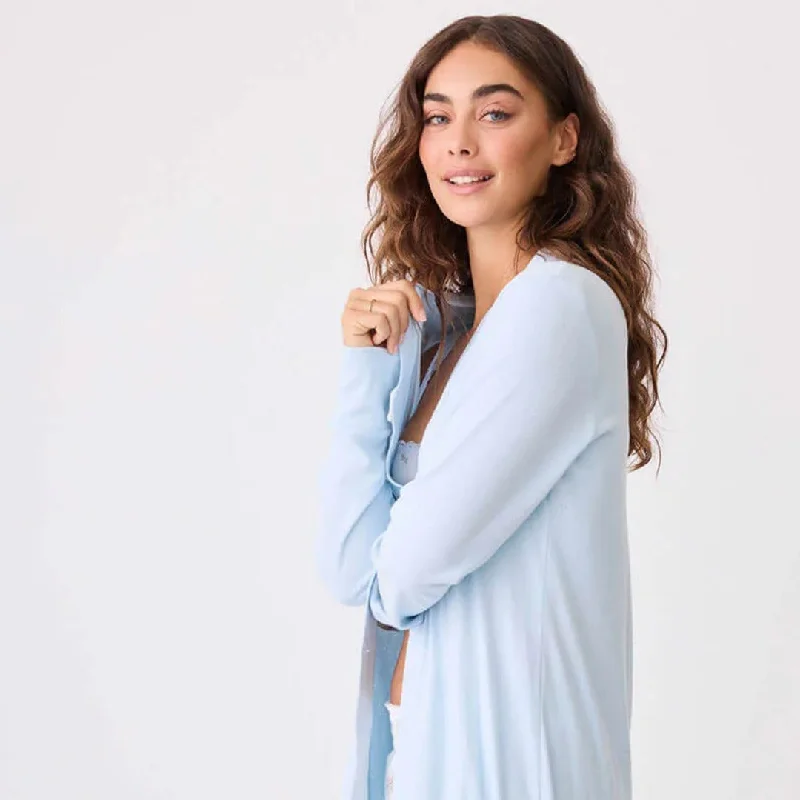Cozy women's robes with relaxed, easy fit-P.J. Salvage Pointelle Hearts Cardigan
