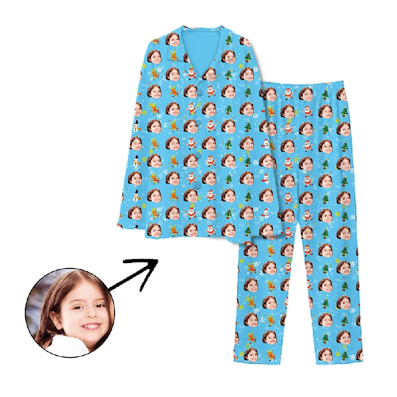 Stylish matching mother and kid same suit for day trips-Personalised Pyjamas Snowman And Reindeer