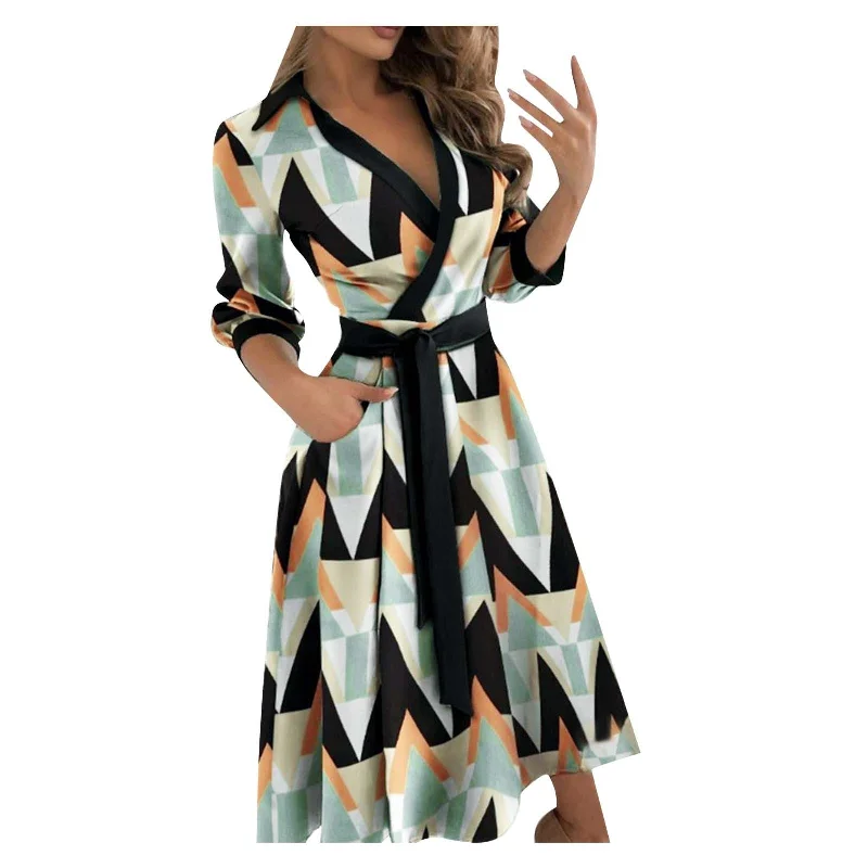 Trendy women's robes for after bath-Women Tie dye Printing sexy V Neck