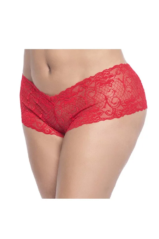 Sexy lingerie for a seductive touch-Mapale 90X Lace Boyshort Color Red