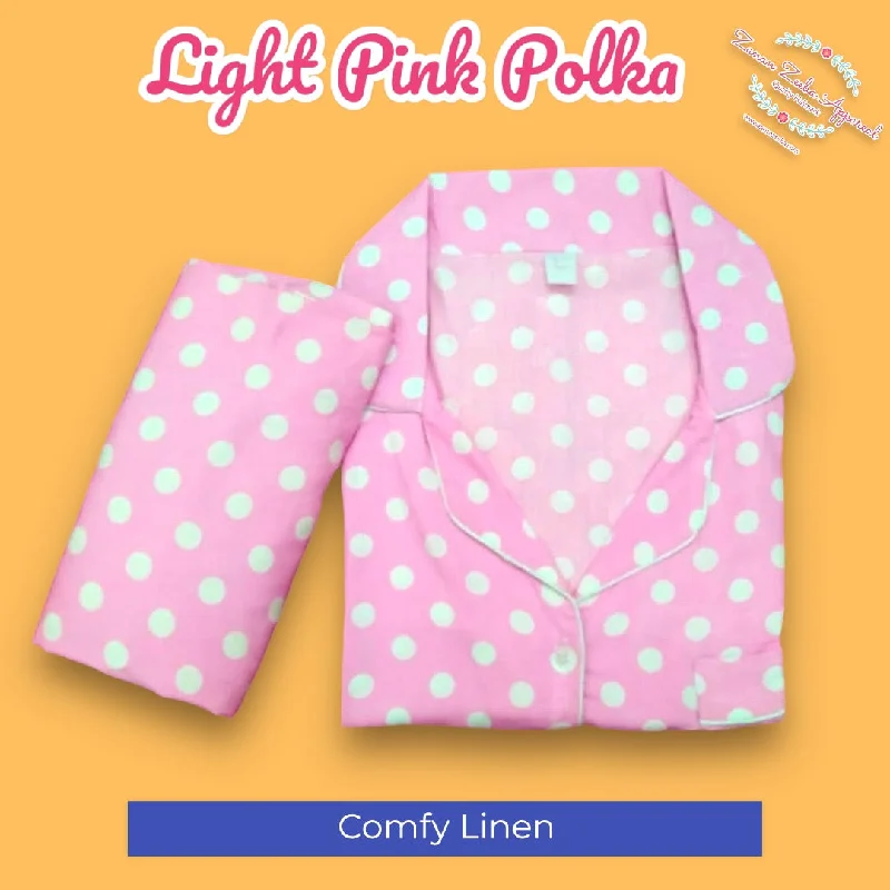 Mother and kid same suit with matching colors-Light Pink Polka
