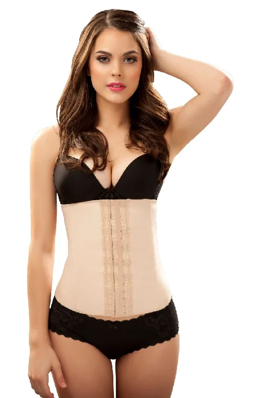 Sexy lingerie for bridal wear-Vedette 102 Valerie Latex Waist Cincher Color Nude