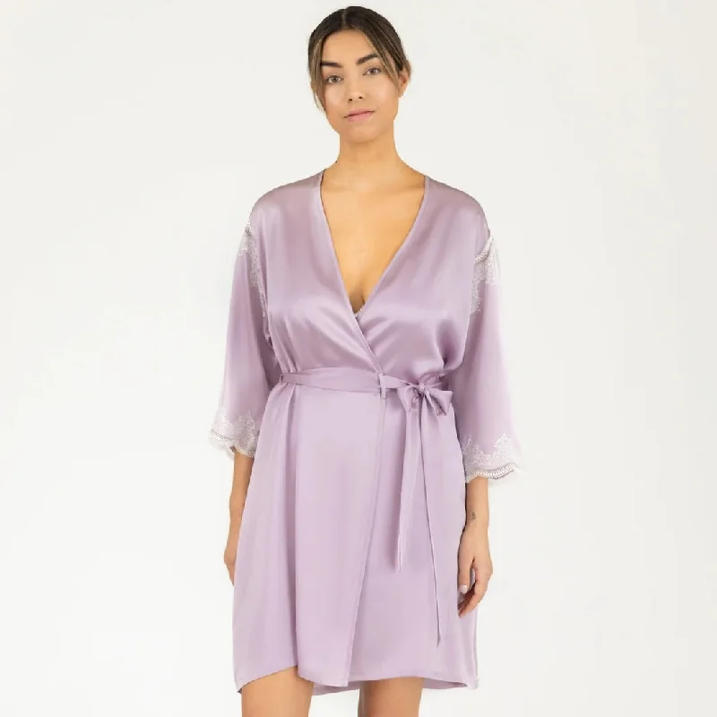 Women's robes for summer relaxation-NK iMode Allegra Soulful Short Silk Robe