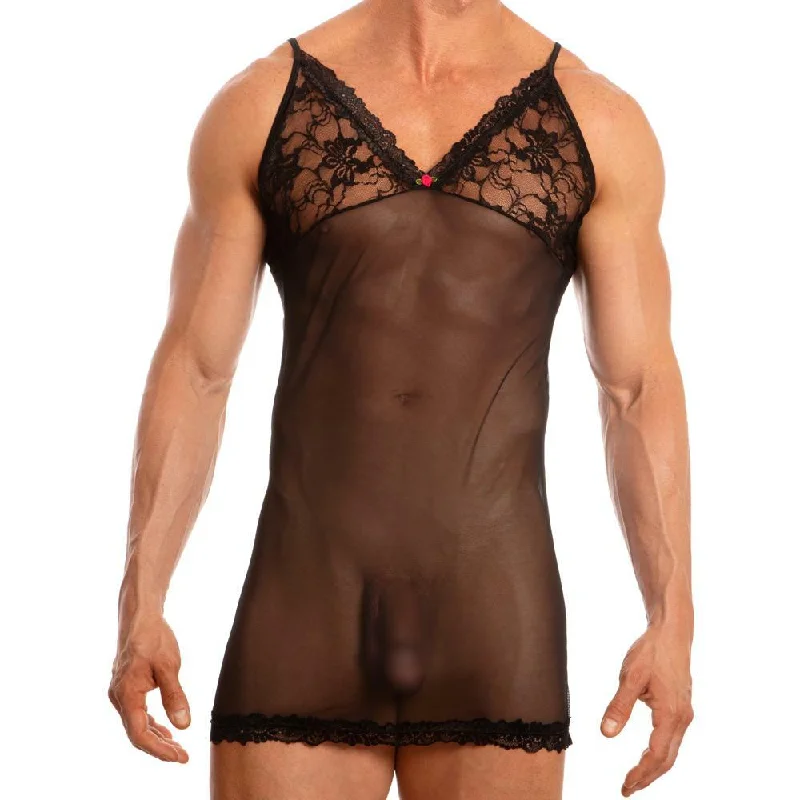 Sexy dress for elegant look-JCSTK - Mens Secret Male SMW001 Sheer Mesh and Lace Babydoll Black Sexy dress for elegant look-JCSTK - Mens Secret Male SMW001 Sheer Mesh and Lace Babydoll Black
