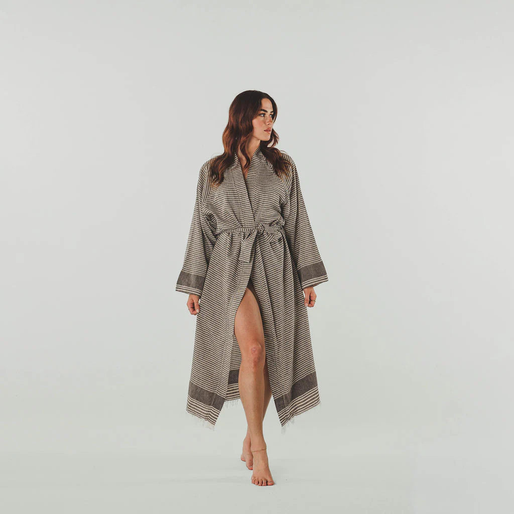 Cozy women's robes with warm fleece-Pokoloko Seabreeze Coverup Kimono Robe