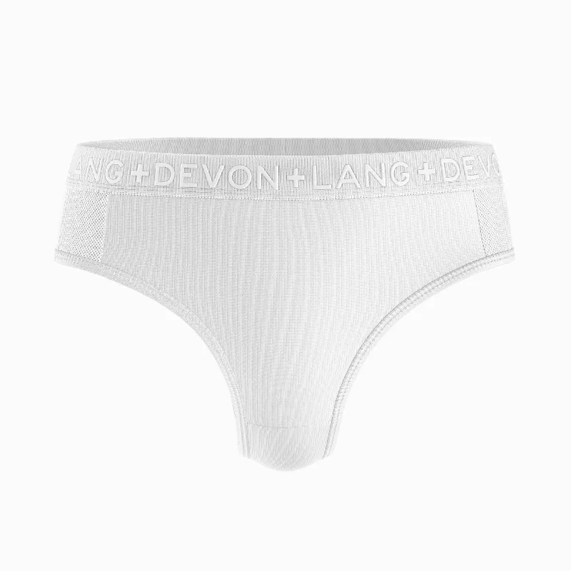 Women's panties with lace waistband for comfort-Katrina Everyday Thong - Glacier