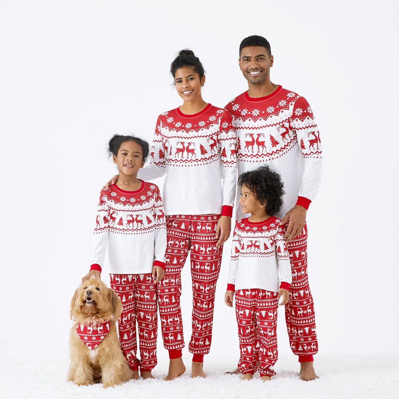 Matching mother and kid same suit for day trips-Christmas Reindeer Snowflakes Patterned Family Set Matching mother and kid same suit for day trips-Christmas Reindeer Snowflakes Patterned Family Set