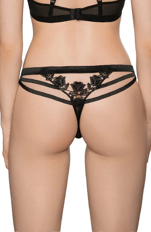 Vintage-inspired lingerie sets for elegance-Roza Lisbet Black Thong