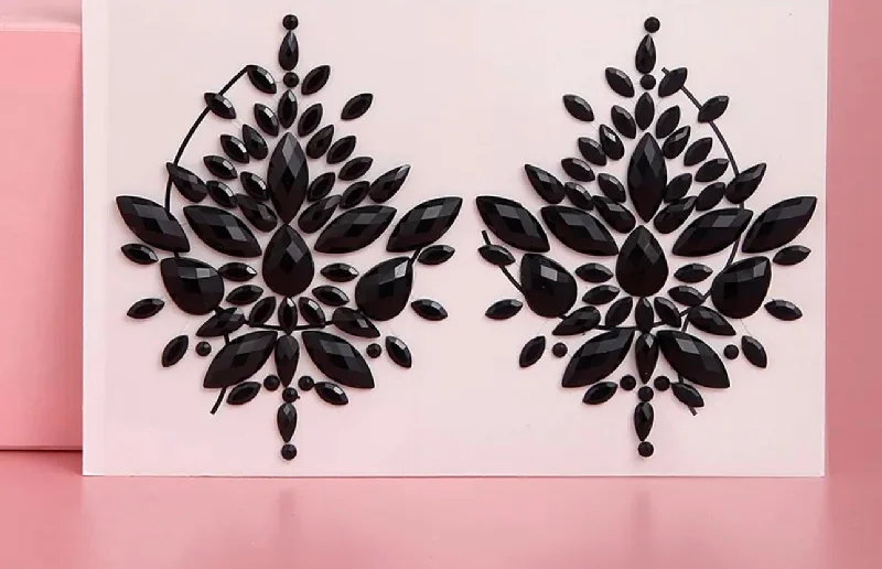 Nipple covers for under thin fabrics-Black Perfect match Diamond nipple covers