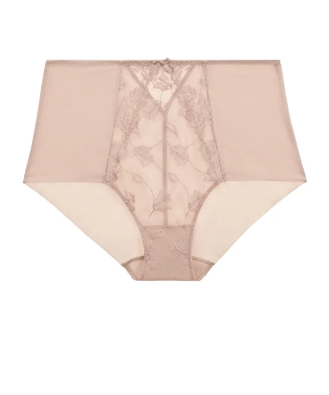 Women's panties with stretch for flexibility and comfort-Aubade Softessence Highwaisted Brief Skin