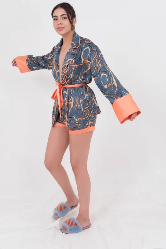 Soft women's robes with satin touch for elegance-Khadija Pyjama