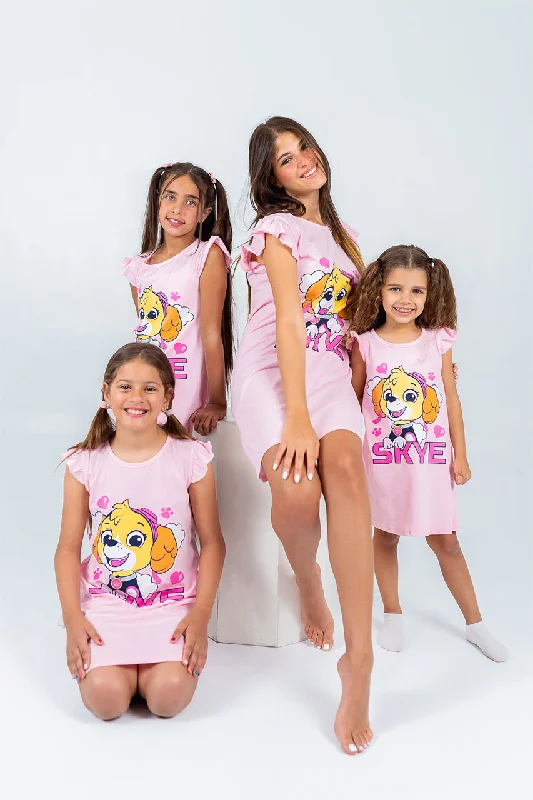 Family matching outfits mother and kid same suit-طقم قميص نوم متشابه للأم والبنت بطبعة skye pink Family matching outfits mother and kid same suit-طقم قميص نوم متشابه للأم والبنت بطبعة skye pink