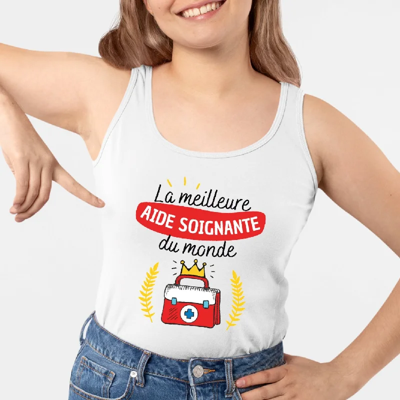 arthritis-friendly camisoles easy buttons-Débardeur Femme La meilleure aide soignante du monde