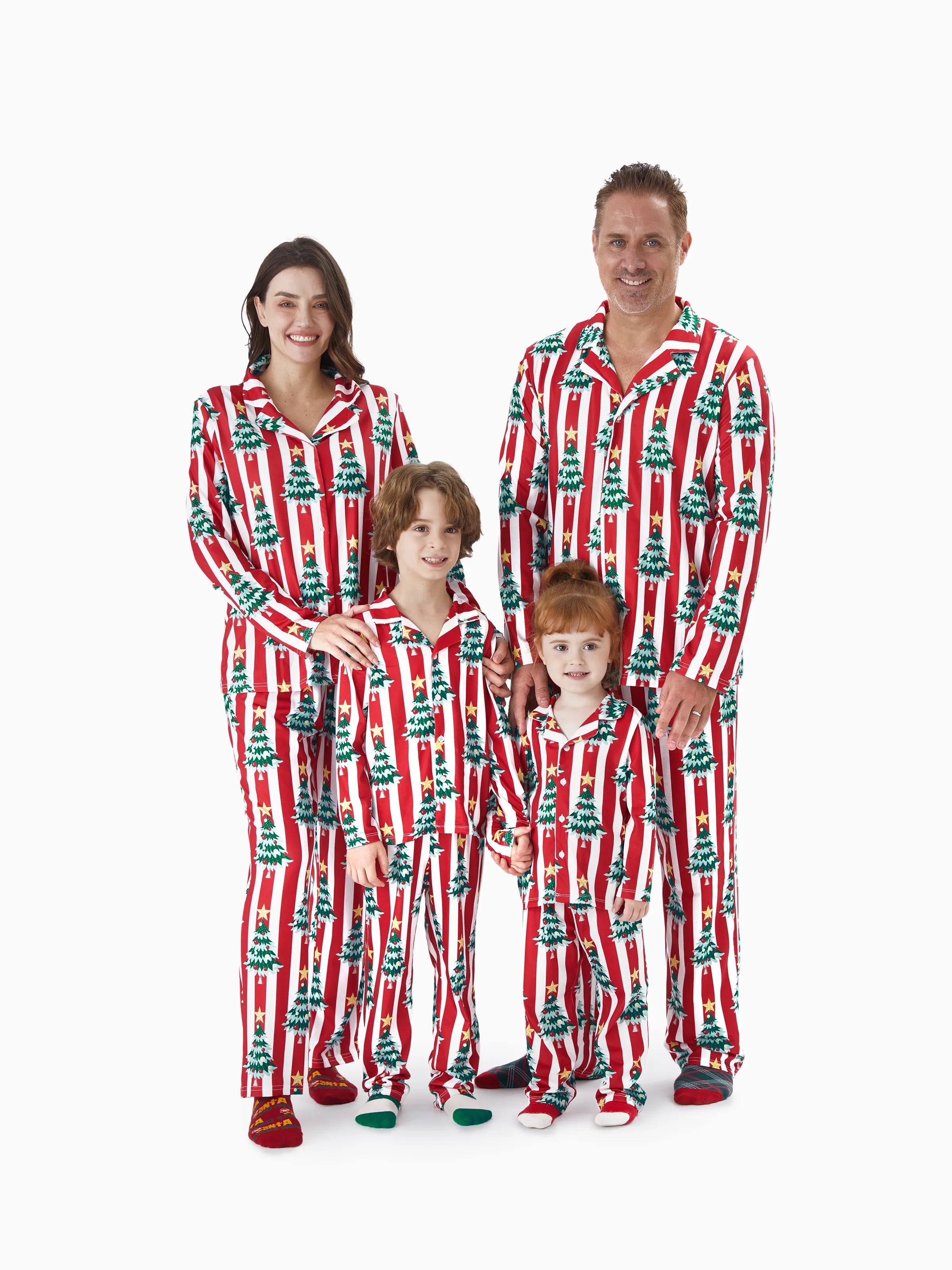 Matching outfits for mother and kid same suit for family photos-Matching Christmas With Tree Family Matching Set