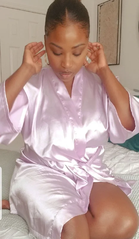 Cozy women's robes with elegant designs-Persian Lilac-Essential Satin Robe