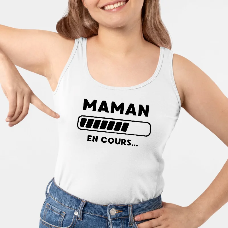 summer camisoles tropical prints-Débardeur Femme Maman en cours