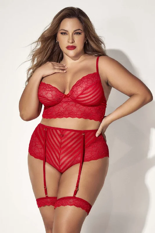 Sexy lingerie for under tight dresses-Mapale 8815X Two Piece Set Color Red